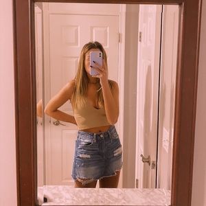 American Eagle Distressed Denim Skirt